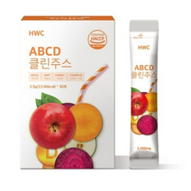HWC ABCD 클린주스 쥬스 빼빼주스 1박스 30포 비트 당근 사과 비타민D 아침 건강 과일 채소 주스 먹기편한 분말 abc주스 사과 비트 당근 주스, 2박스(2개월)