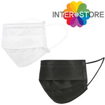 일회용 비말 먼지 차단 위생 덴탈 마스크 대형 50매 3중 4중 필터 원데이 데일리 화이트 블랙 검정 검은 마스크, 4중필터 블랙 50매
