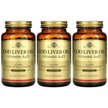 [2+1] Solgar 솔가 코드리버오일 대구간유 비타민A&D 250정 소프트젤 Cod Liver Oil 솔땡 고약사 약들약 3개