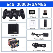 옛날오락기 비디오게임 고전 가정용 게임기 듀얼 시스템 4K 비디오 게임 콘솔 TV 플레이어 무선 패드 4000, 01 EU, 03 64G With Box