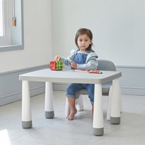 프렌디아 아기 유아 높이조절 책상 의자 세트 테이블 키즈 공부상 4컬러 1인용, 디어그레이 세트 [책상+의자1]