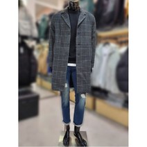 [톰스토리] [W몰 ] T199M-6915A18X2 테일러드 오버핏 타탄체크 모직 코트