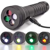 LED 비상 신호 손전등 자석 충전식 4색 (철도 기차 작업 자전거 군용 전술), 노랑/초록/투명/빨강