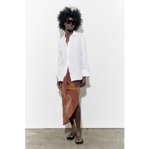 독일 자라 ZARA OVERSIZE LINEN SHIRT - Oyster White 103245