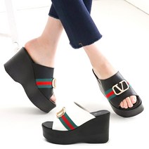 여성 높은굽 슬리퍼 통굽 키높이 가보시 10Cm