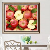 사업의 성공 재물운 빨간사과 보석십자수 페인팅 구슬 비즈 만들기 도구 세트 DIY, 90x70cm