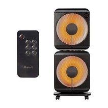 황토장군 1구 2구 4구 하이라이트 히터 인테리어 캠핑 온풍기, 레드&블랙, 2구 (HSEH-F1500HLW)