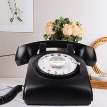 돌리는전화기 일반 집 옛날전화기 회전식 다이얼 1980년대 복고풍 가정사무실용 복고풍 유선 유선 전화 핑크색 유럽식 유선 전화, 검은 유선전화