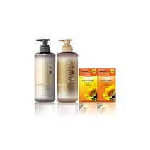 이치카리 THE PREMIUM 엑스트라 데미지 케어 샤이니 모이스트 샴푸 & 트리트먼트 펌프 세트 480ml + 480g 증정품 포함 《도입 미용액 논실리콘 아미노산 샴푸》