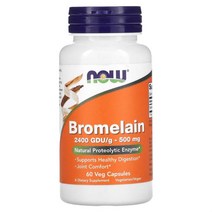NOW Foods Bromelain 500 mg 60 Veg Capsules, One Color, One Size