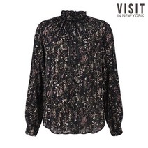 비지트인뉴욕 플리티드 칼라 스트링 블라우스(VW9LS1Z)