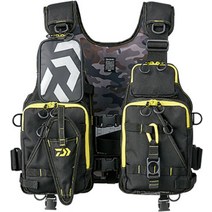 DAIWA 다이와피싱 베스트 부력 구명조끼 DF-6206, 블랙 엘로우