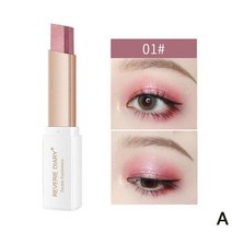 2 In 1 더블 컬러 글리터 섀도우 스틱 방수 그라데이션 스테레오 섀도우 팔레트 바이 컬러 쉬머 뷰티 메이크업 도구, 01, 1개