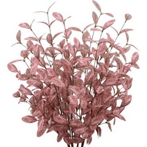 VGIA 6 Pcs 인공 유칼립투스 줄기 부르고뉴 레드 유칼립투스 잎 가을 잎 스프레이 꽃꽂이를위한 가을 장식 인공 식물, Burgundy Red