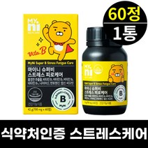 식약처인증 일동 스트레스케어 홍경천 로사빈 60정 1통 건강기능식품 비타민b군 마이니 슈퍼비 스트레스 피로케어