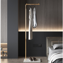 북유럽 감성 금장 선반 시스템 행거 고급 대리석 옷걸이 ㄱ자 스탠드 엔틱 인테리어, H