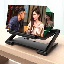 CØupang ⁀‿⁀높이조절형 스마트폰확대스크린 휴대폰 거치대 확대경 스마트폰악세서리 핸드폰확대기 휴대폰확대기 스크린돋보기 핸드폰확대경Ｇo질라몰, 추천＃화이트
