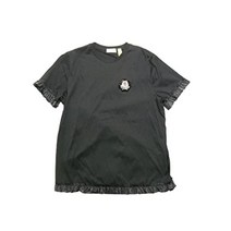[몽클레일] GENIUS 지니어스 SIMONE ROCHA 시몬 로샤 시모네 T-SHIRT GIROCOLLO 비쥬 와펜 첨부 프릴 밑단 T셔츠 TEE 반소매 컷소우 레이디스 8 C702-00-8390X 사이즈 S