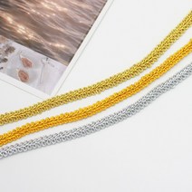 위드쏘잉 인형소품) 7mm 금사 은사 꼬임레이스 / 자바라레이스 / 고리트림레이스, 라이트골드, 1개