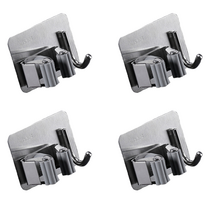 홈바내쓰 스테인레스 밀대걸이 후크 고리 우산 청소도구 다용도 걸이, 실버, 4개