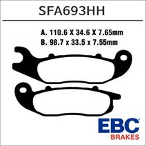 EBC 더 뉴 PCX150 ABS 브레이크패드 SFA693HH 오토바이 PCX튜닝