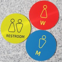 [미국직수입소재] 화장실표지판 화장실표찰 로마크컬러, 써클-공용(Toilet)