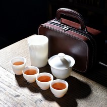 [순수] 티하우스 휴대용 다기세트 여행용 백자 찻잔, 상세 참조, 상세페이지 참조