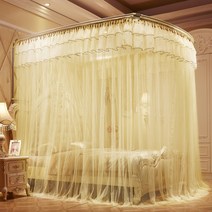 구매대행 U 자형 개폐식 모기장 1.8m 침대 1.5 가정용 2m 1.2 레일 브래킷041501j, 09. 베이지 유 누오 (망원 모기