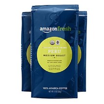 AmazonFresh 공정 무역 페루 분쇄 커피 미디엄 로스트 12온스 H2102518, 12온스 (3팩)