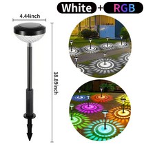 태양광 태양열 야외정원등잔디 빛 2led 여러 가지 빛깔의 변경 정원 조명 ip65 빛, 02 1PC White RGB
