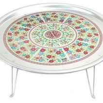 꽃상 안주상 양은 테이블 양철 밥상 철상 40cm, 1호 특대