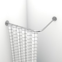 못없이 코너형 커튼봉 무타공 ㄱ자 샤워커튼봉, 100-150x100-150, 실란트픽스