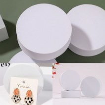 오브제 원형 디스플레이박스 3P세트 화이트 악세서리보관함 목걸이보관함 목걸이케이스