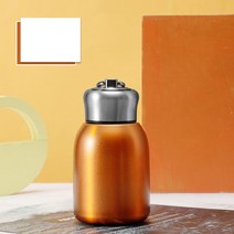 KNVST 귀엽 미니 스텐리 휴대용 텀블러 진공 등산용 손잡이 가벼운 대용량 보온병 300mL, 오렌지1