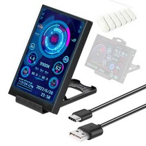 세로모니터 휴대용모니터 세로모니터 휴대용모니터 듀얼 USB c타입 모니터링 디스플레이 알루미늄 합금 DIY, 01 Black Combo 1