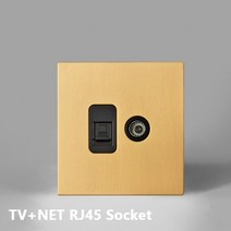 융스위치 iot스위치 IOT스위치 융콘센트 Avoir 토글 스위치 Usb 벽 전기 콘센트 골드 스테인레스 스틸 패널, 08 TV RJ45