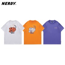 널디 nerdy 반팔티 남녀 공용 반소매