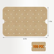 음식물처리기 100pcs 베이킹 페이퍼 직사각형 에어 프라이어 오일 블로 팅 비 스틱 양피지 주방 악세사리 요리 라이너 매트 식품 가제트, 브라운-29.4-100