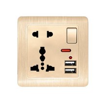 POE 이더넷 스위치허브 Depoguye 흰색 USB 플러그 벽 소켓 범용 10 홀 전원 소켓 및 스위치 Usb 충전 AC110V-250V, golden 2_110-250 볼트 | 보편