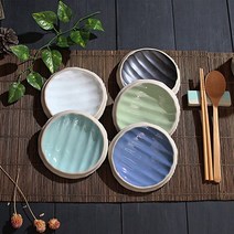 한국 여주 도자기 아름 조개 접시 그릇, 민트, 1개