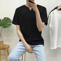 스타일에스 MD 남자 빅사이즈 오버핏 브이 트임 남성 여름 반팔 티셔츠 3XL까지