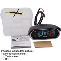 3In 1 LCD 자동차 디지털 오일 압력 게이지 전압계 수온 측정기 18 NPT 센서 + 10mm, 17 Tachometer