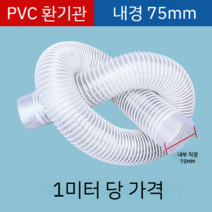 투명 호스 배관 PVC공업용 흡진관 투명신축호스 목공조각기 통풍관 플라스틱관 제진관 배기관, 내경75mm/m당개