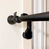 편한리빙 안뚫어고리ver4 + 25mm커튼봉 세트, 블랙 190~300cm