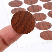 벽지 천장 타일 구멍 막기 못자국 보수 피스 스티커 매끈 54P 1매, 나무무늬 - 진한갈색 (102)