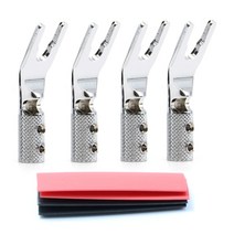 스마트싱스 스마트플러그 SY1508R 1 순수 구리 로듐 도금 Y 포크 스페이드 커넥터 라우드 스피커 케이블 플러그 잭 4 개, [01] 기타, 01 SY1508R