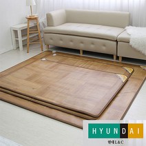 [10개국특허발열체기술] e한일 AI 탄소매트 우드격자 모노륨 카본매트 전기매트 거실 카페트매트 전기장판 전자파 OUT, 150X183(중형)