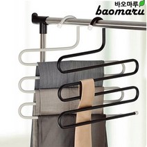 논슬립 바지 옷걸이 바지걸이 행거 3단, 블랙, 1개