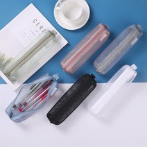 메쉬필통 중학생 고등학생 대학생 투명 필통, 화이트