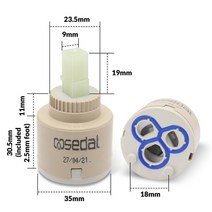 1pc 절수 교체 세라믹 스풀 물 믹서 탭 수도꼭지 카트리지 주방 욕실 수도꼭지 교체 부품 35mm40mm, b